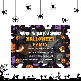 Spooktacular Ghostly kids halloween Party  Invitation