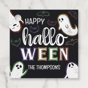 Spooktacular Ghosts & Bats Happy Halloween Favour Tags