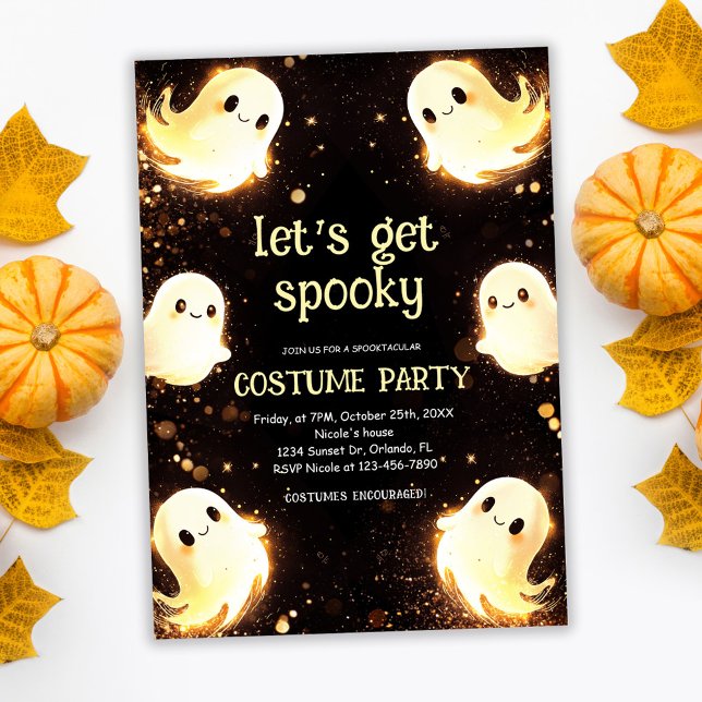 Spooktacular Ghosts Kids Halloween Costume Party Invitation (Spooktacular Ghosts Kids Halloween Costume Party Invitation)