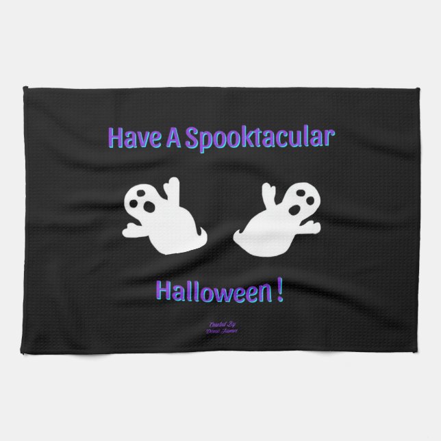 Spooktacular Ghosts Kitchen Towel (Horizontal)