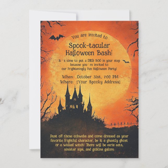 Spooktacular Halloween Bash Invitation (Front)