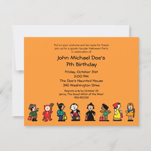 Spooktacular Halloween Birthday Costume Party Invitation (Front)