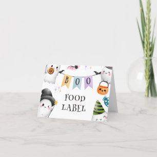 Spooktacular Halloween Birthday Food Label Thank You Card