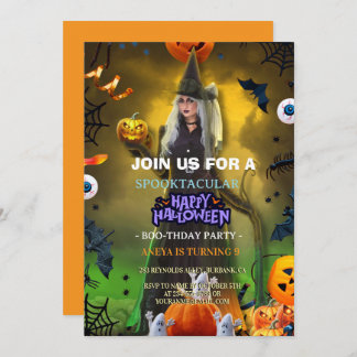 Spooktacular Halloween Birthday invitation