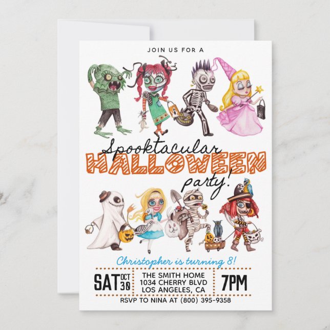 Spooktacular Halloween Birthday Invitation (Front)