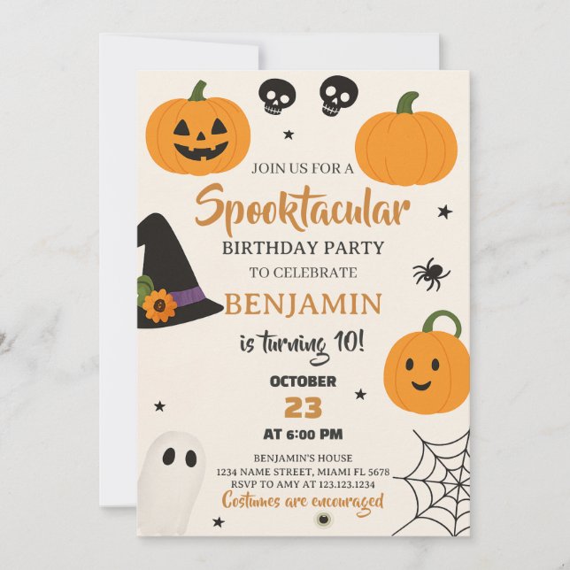 Spooktacular Halloween Birthday Invitation (Front)