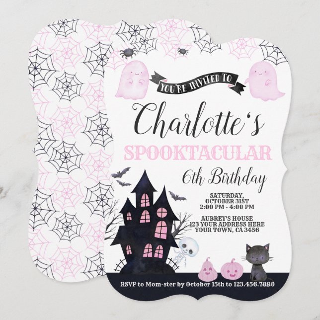 Spooktacular Halloween Birthday Invitation (Front/Back)