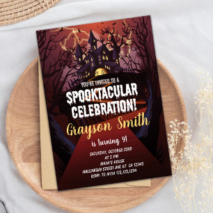 Spooktacular Halloween Birthday Invitations