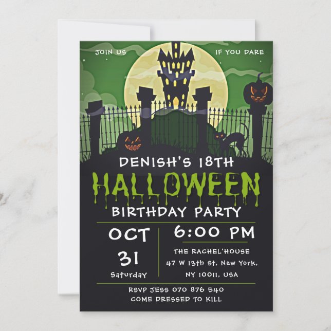  Spooktacular Halloween Birthday Party Invitation (Front)