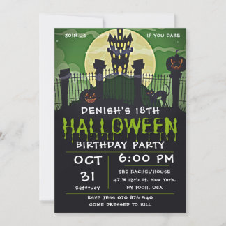 Spooktacular Halloween Birthday Party Invitation