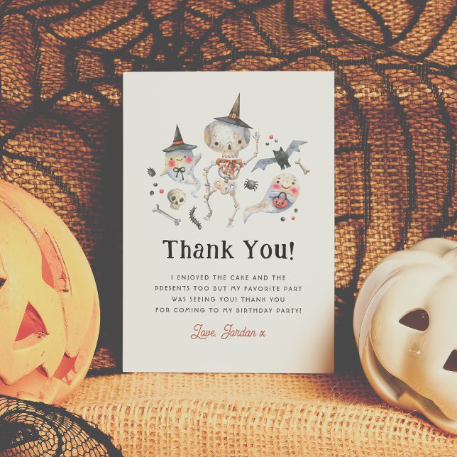 Spooktacular Halloween Birthday Party Thank You Card (Creator Uploaded)