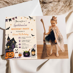 Spooktacular Halloween Birthday Photo Invitation