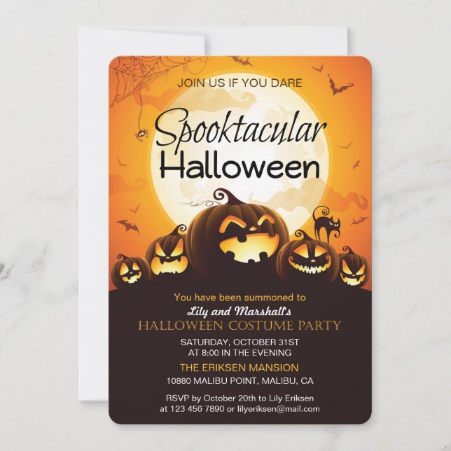 Spooktacular Halloween Costume Party Invitation (Front)