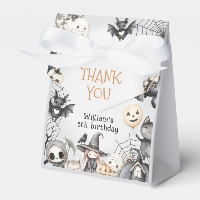 Spooktacular Halloween Cute Ghost Birthday Party Favour Box (Front Side)