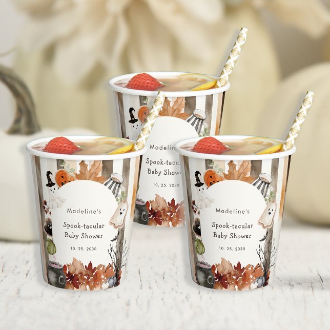 Spooktacular Halloween Ghost Pumpkin Baby Shower Paper Cups (Creator Uploaded)