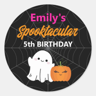 Spooktacular Halloween Kids Birthday Party Classic Round Sticker