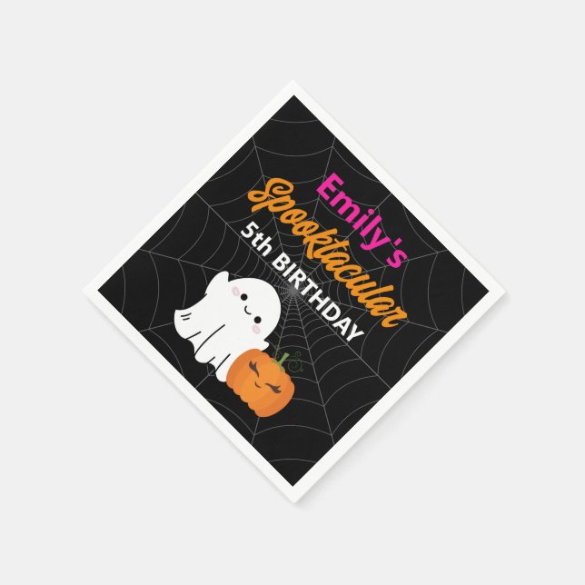Spooktacular Halloween Kids Birthday Party Napkin (Corner)