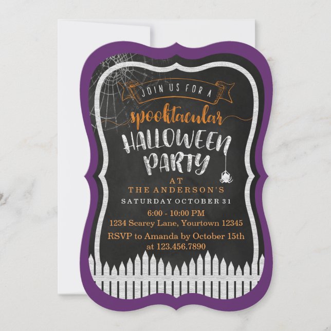 Spooktacular Halloween Modern Party Invitations (Front)