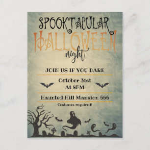 Spooktacular Halloween Night Announcement Postcard