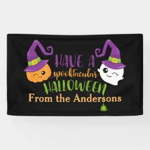 Spooktacular Halloween Party Decor Personalised Banner