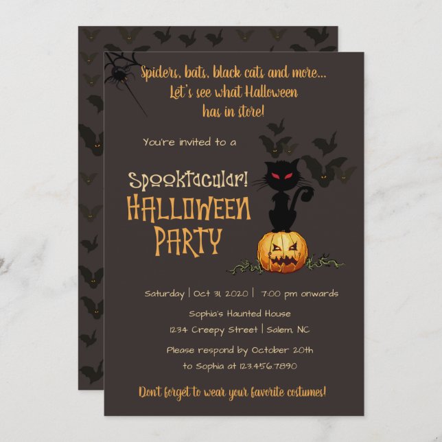 Spooktacular Halloween Party Invitation (Front/Back)
