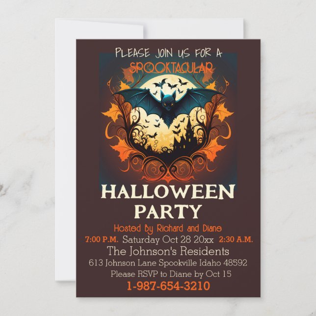 Spooktacular Halloween Party Invitation (Front)