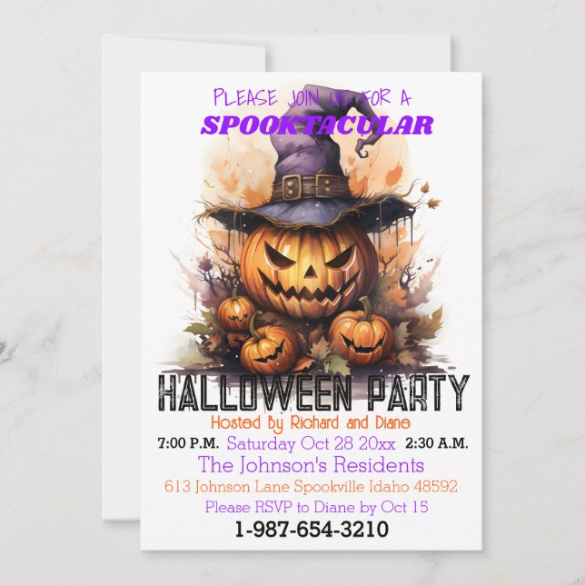 Spooktacular Halloween Party Invitation (Front)