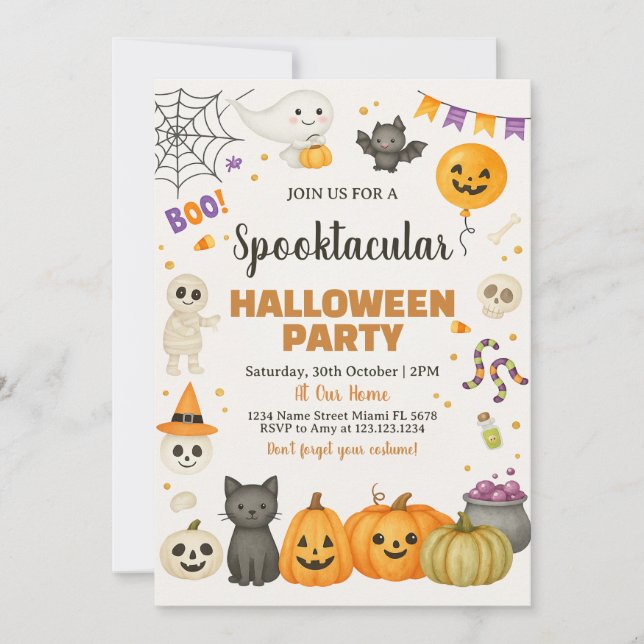 Spooktacular Halloween Party Invitation (Front)