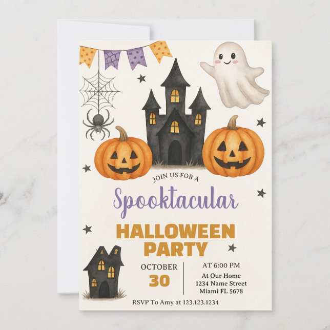 Spooktacular Halloween Party Invitation (Front)