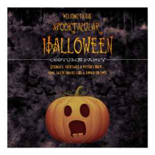 Spooktacular Halloween Party Pumpkin Poster