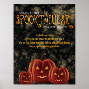Spooktacular Halloween Party Pumpkins Poster