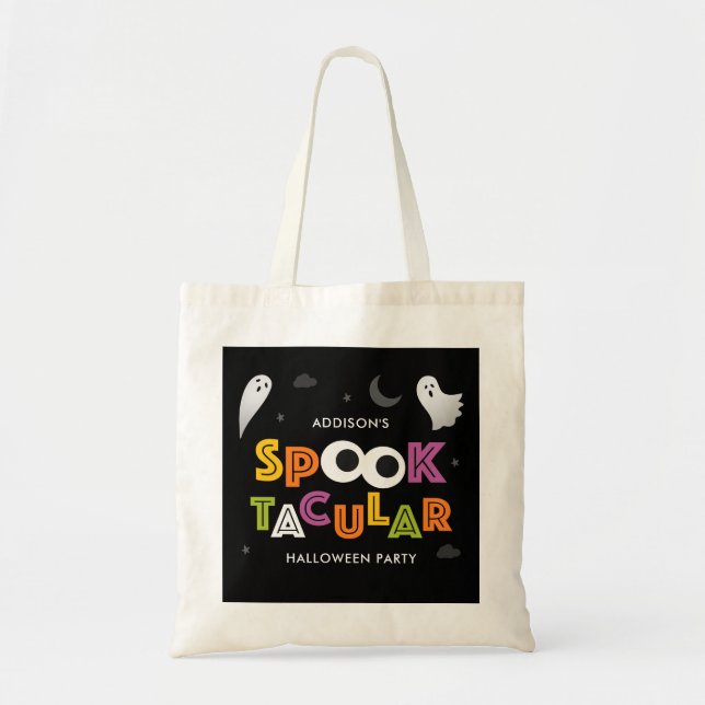 Spooktacular Halloween Personalised Treat Bag Tote (Front)