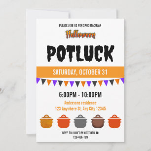 Spooktacular Halloween Potluck Invitation