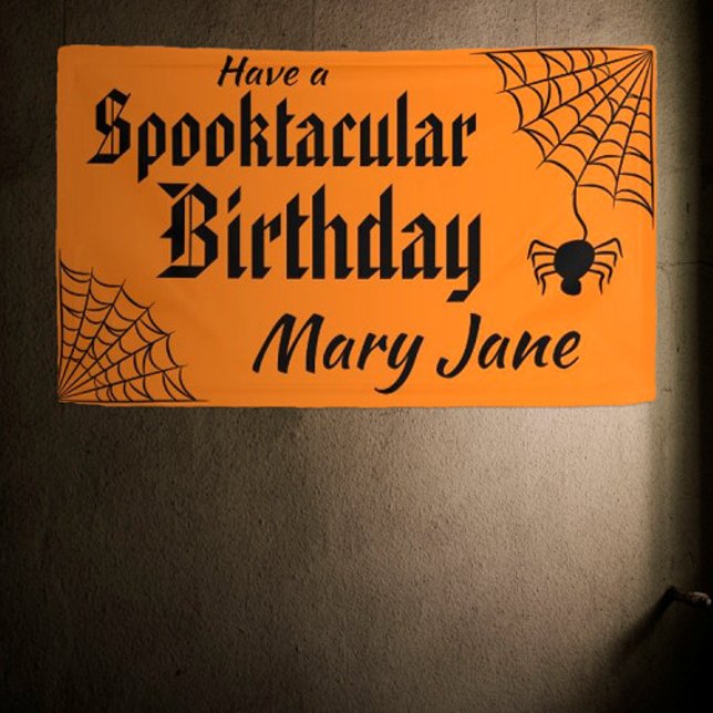 Spooktacular Halloween Spiderweb Birthday Banner (Creator Uploaded)