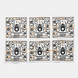 spooktacular halloween tea towel