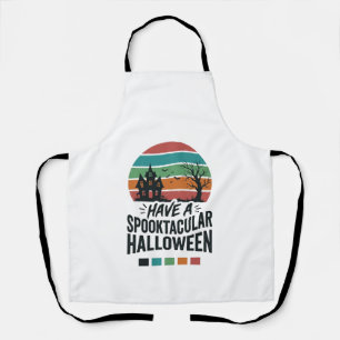 Spooktacular Halloween Vintage Engraving Shirt Des Apron
