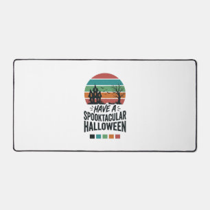 Spooktacular Halloween Vintage Engraving Shirt Des Desk Mat