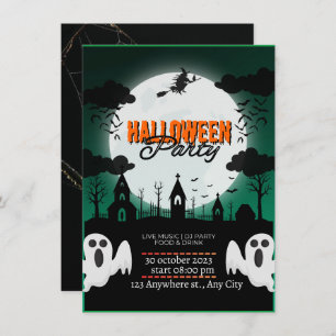 SpookTacular Haunted Castle Halloween Party Invite