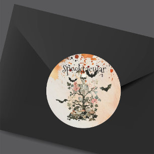 Spooktacular Haunted Forest Halloween Party Classic Round Sticker