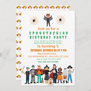 Spooktacular Kids Birthday Halloween Party Invitation