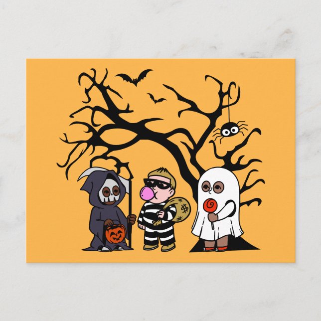 SPOOKTACULAR Kids Birthday Party Thank You Card (Front)
