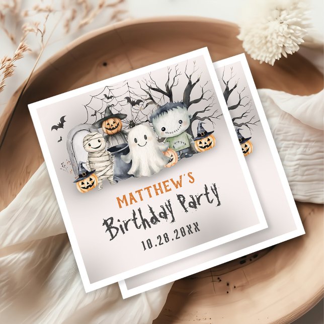 Spooktacular Kids Halloween Birthday Napkin (Creator Uploaded)