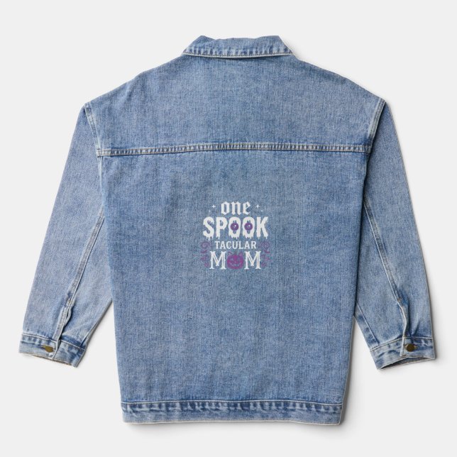 Spooktacular Mum Halloween Design_1 Denim Jacket (Back)