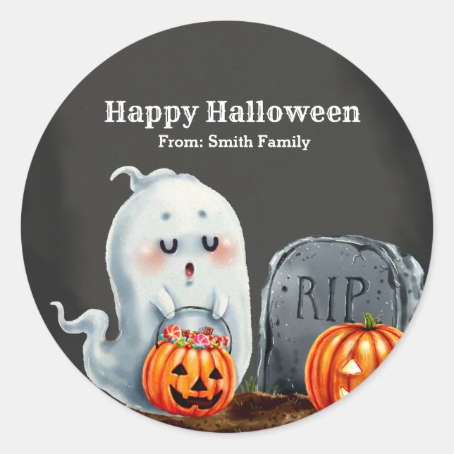 Spooktacular night classic round sticker (Front)