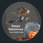 Spooktacular night classic round sticker<br><div class="desc">Available in different products.  Did you know that you can transfer this design to any products that you want by yourself. If you don't know how,   please check my post to see how to do:  www.giftforallseason.com/blog/new-option-at-zazzle-store</div>