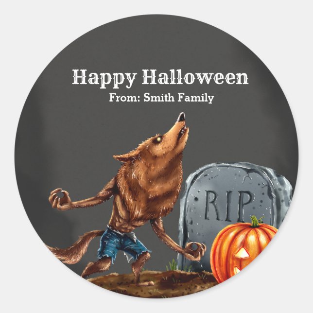 Spooktacular night classic round sticker (Front)