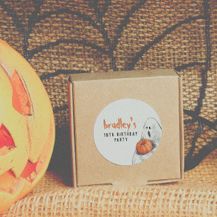 Spooktacular Party Halloween Birthday Favour Classic Round Sticker