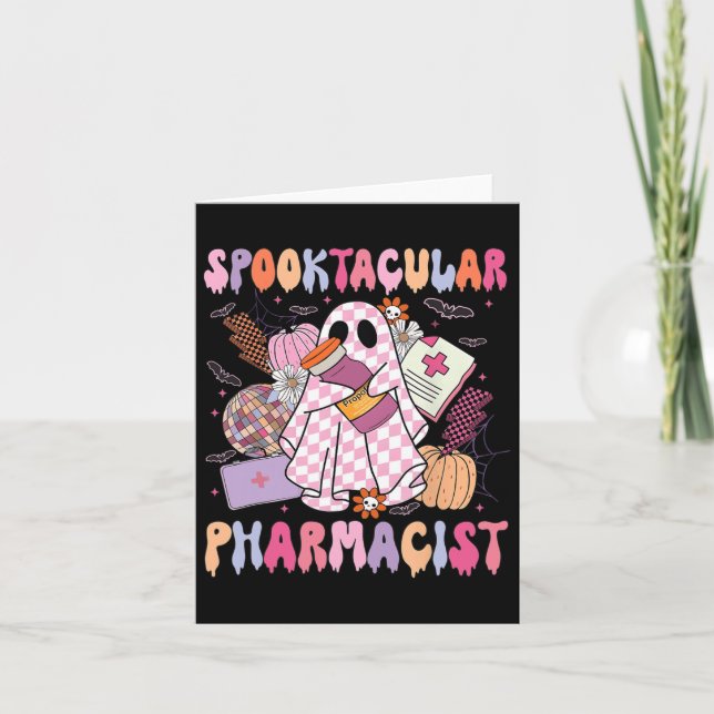 Spooktacular Pharmacist Pharmacy Week Spooky Ghost Card (Front)
