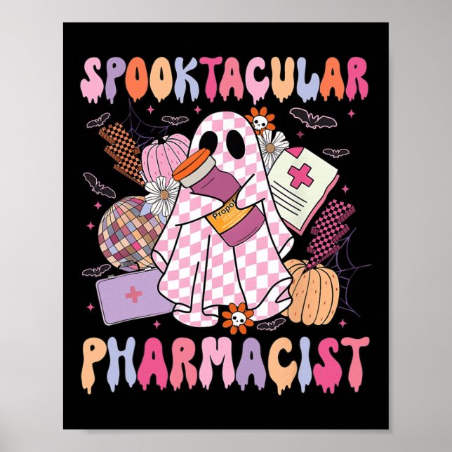 Spooktacular Pharmacist Pharmacy Week Spooky Ghost Poster (Front)