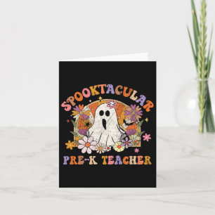 Spooktacular Pre-k Teacher Happy Halloween Matchin Card